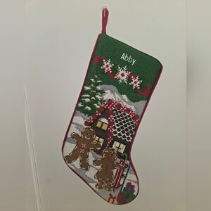 Ll Bean Christmas Needlepoint Stocking.